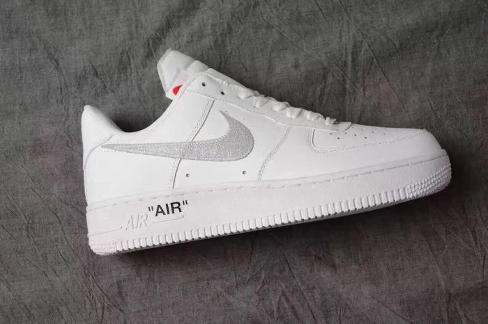 Authentic Off White X Nike Air Force 1 Silver Men And GS