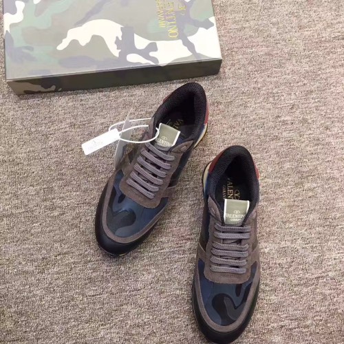 Valentino Studded Suede & Nylon Men and Women Sneakers-026