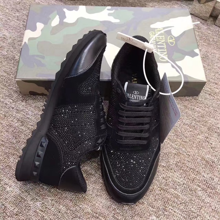 Valentino Studded Suede & Nylon Men and Women Sneakers-033