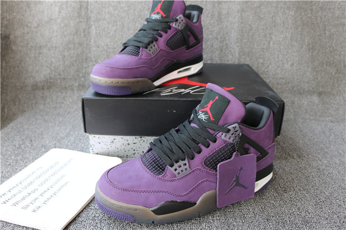 Authentic Air Jordan 4 Retro Travis Scott Purple