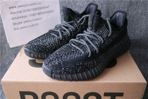 Authentic Adidas Yeezy Boost 350 V2 Static Black Women Shoes