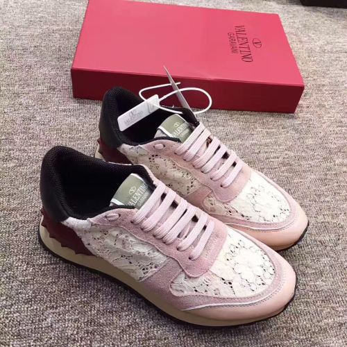 Valentino Rockstud Lace&Suede Women Sneakers-006