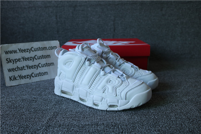 Authentic Nike Air More Uptempo Triple White Men AND GS