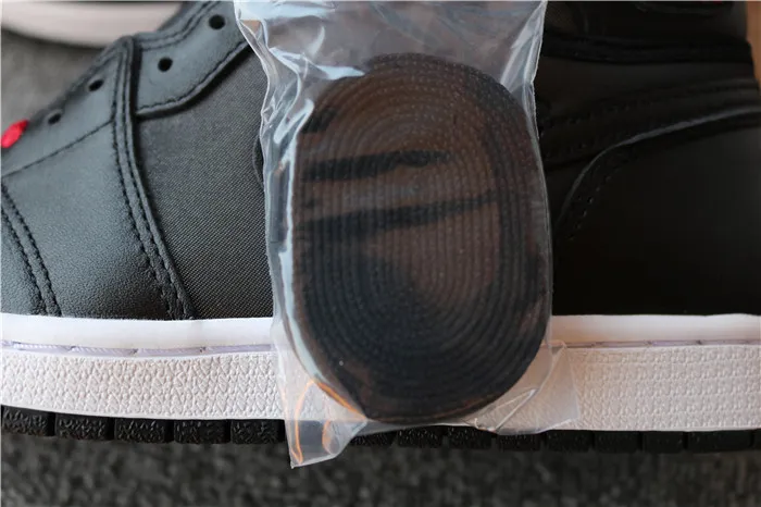 Authentic Air Jordan 1 Satin Black Gym Red