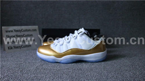 Authentic Air Jordan 11  White/Gold