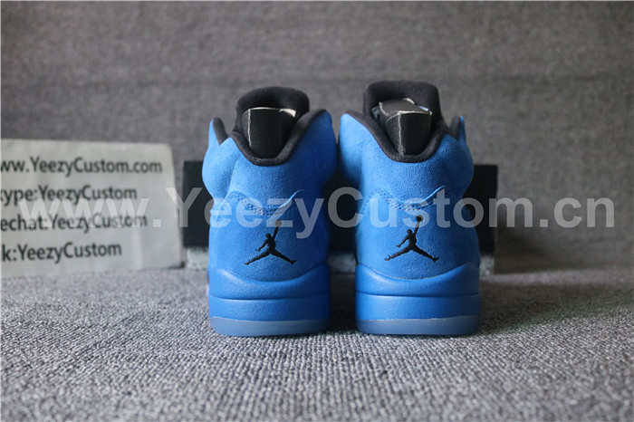 Authentic Air Jordan 5 Blue Suede