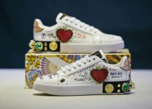 Dolce&Gabbana Studded Suede & Nylon Men and Women Sneakers-015