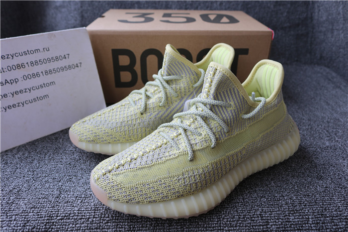 Authentic Adidas Yeezy 350 V2 Yellow Static Non Reflective Women Shoes
