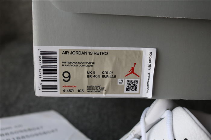 Authentic Air Jordan 13 Lakers Rivals