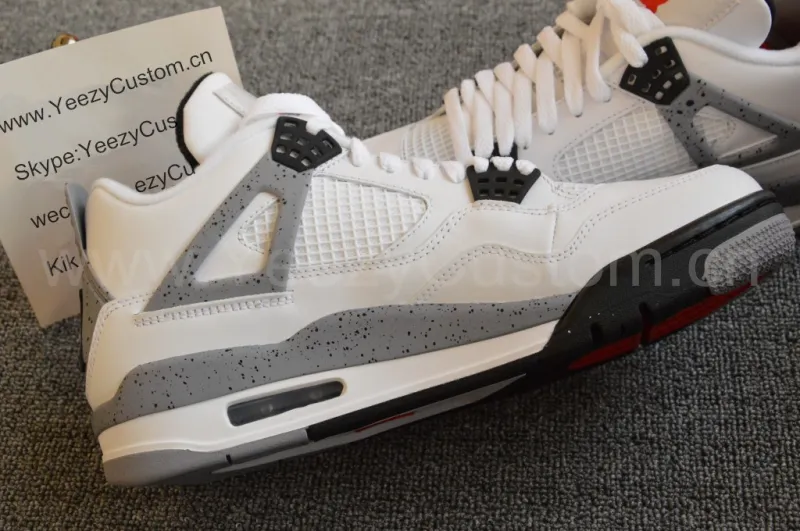Authentic Air Jordan 4 White Cement