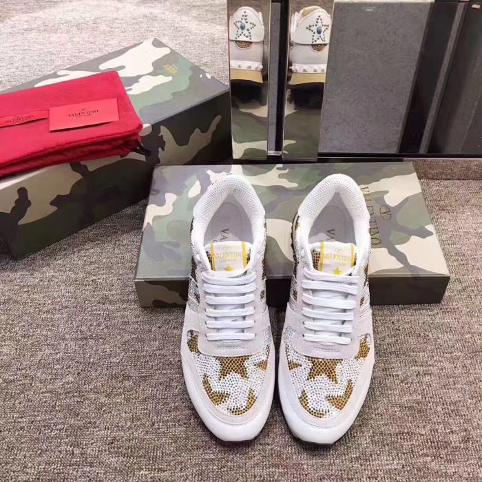 Valentino Studded Suede & Nylon Men and Women Sneakers-013