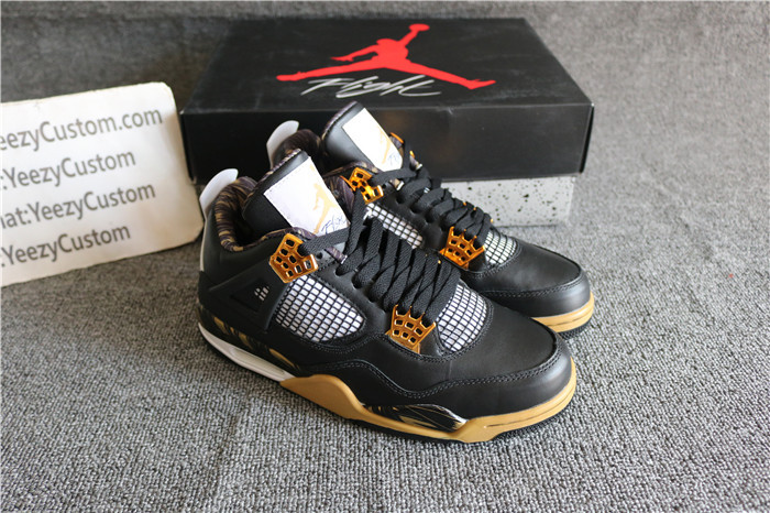 Authentic Air Jordan 4 Black Gold