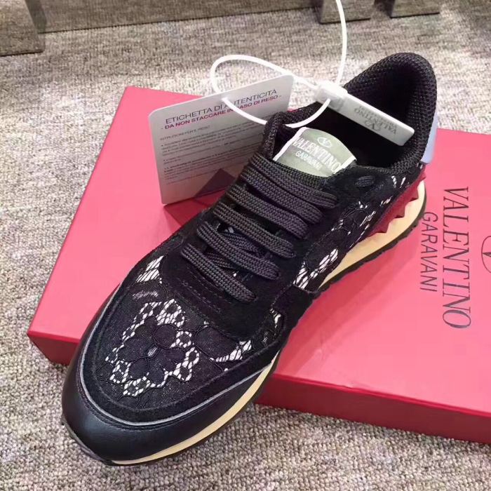 Valentino Rockstud Lace&Suede Women Sneakers-003