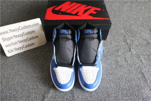 Authentic Air jordan 1 White Blue New Color