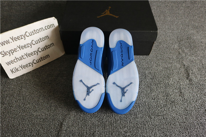 Authentic Air Jordan 5 Blue Suede GS