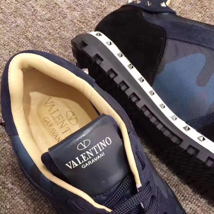 Valentino Studded Suede & Nylon Men and Women Sneakers-017