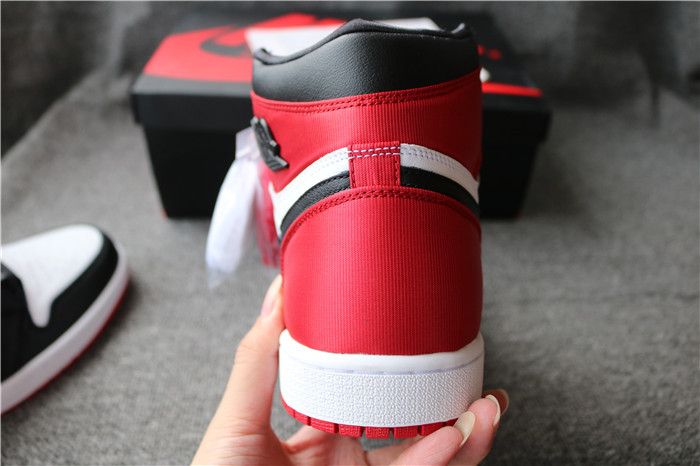 Authentic Air Jordan 1 Retro High Satin Black Toe Women Shoes