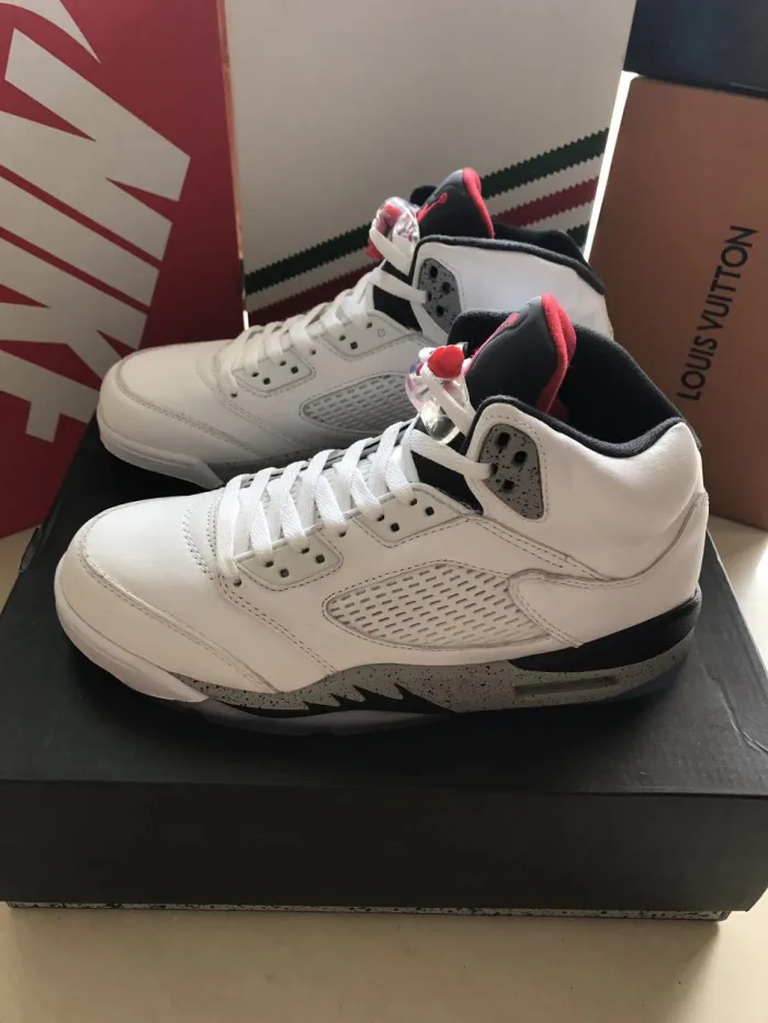Authentic Air Jordan 5 White Cement GS