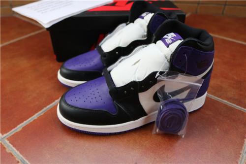 Authentic Air Jordan 1 Court Purple GS