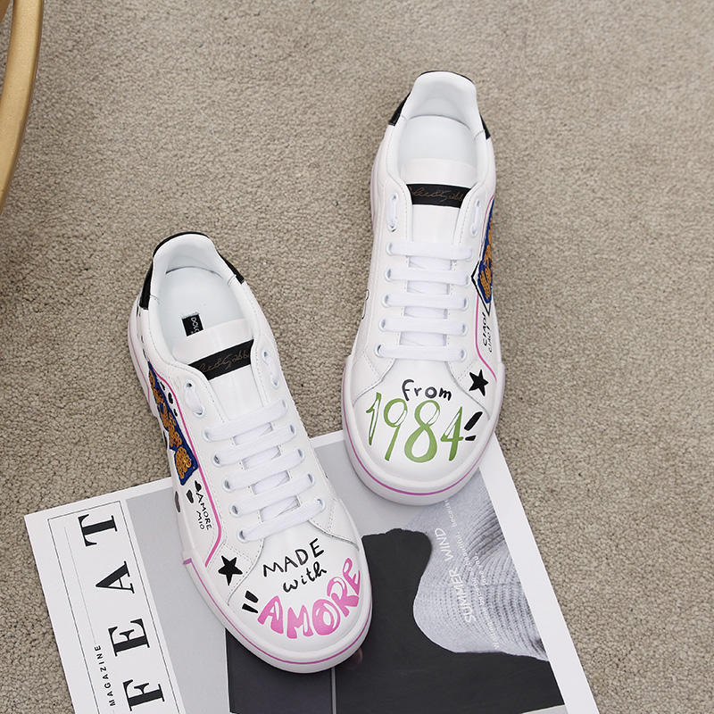 Dolce&Gabbana Studded Suede & Nylon Men and Women Sneakers-011