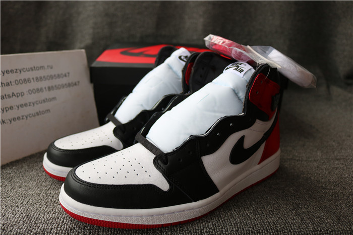 Authentic Air Jordan 1 Retro High Satin Black Toe Women Shoes