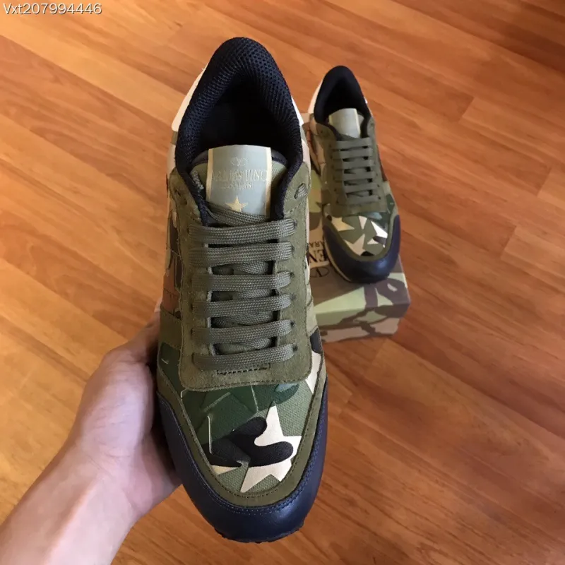 Valentino Studded Suede & Nylon Men and Women Sneakers-058