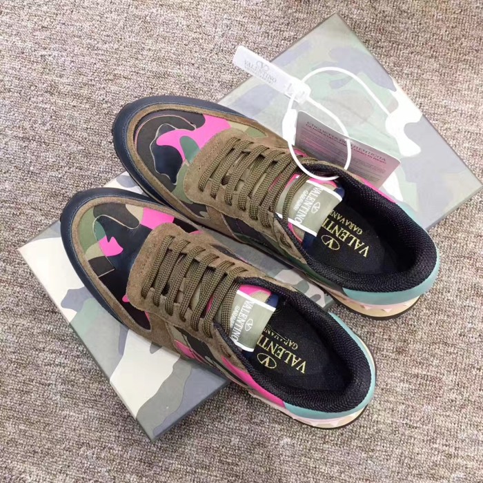 Valentino Studded Suede & Nylon Men and Women Sneakers-039