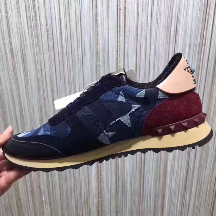Valentino Studded Suede & Nylon Men and Women Sneakers-014