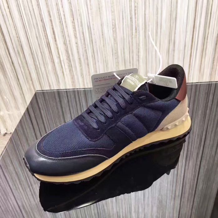 Valentino Studded Suede & Nylon Men and Women Sneakers-006