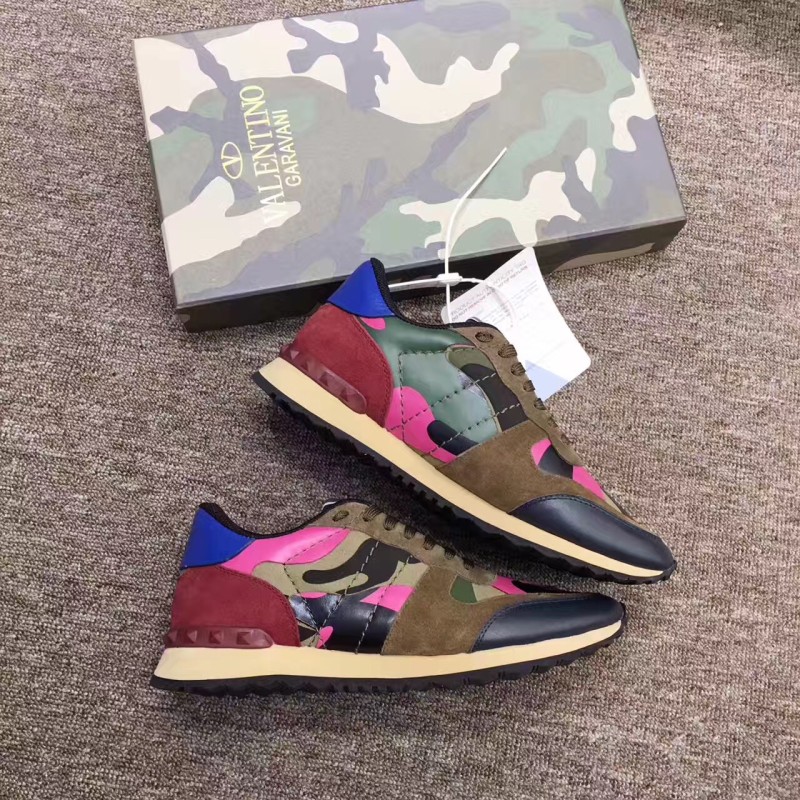 Valentino Studded Suede & Nylon Men and Women Sneakers-029