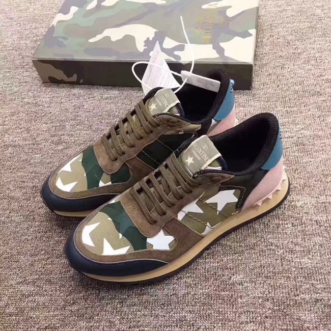 Valentino Studded Suede & Nylon Men and Women Sneakers-012