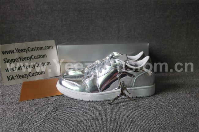 Authentic Air Jordan 1 Low Silver