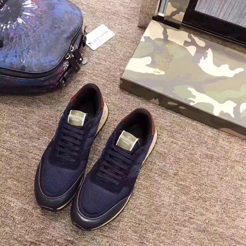 Valentino Studded Suede & Nylon Men and Women Sneakers-006