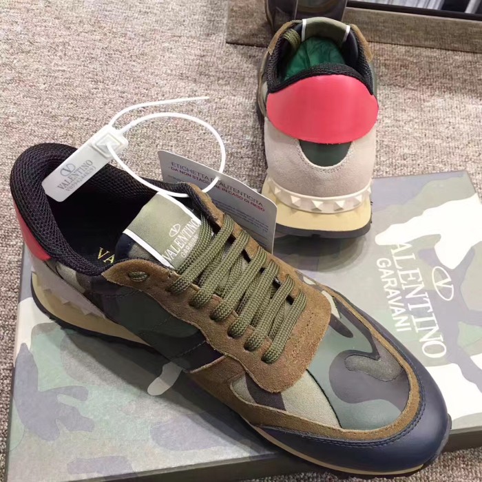 Valentino Studded Suede & Nylon Men and Women Sneakers-025