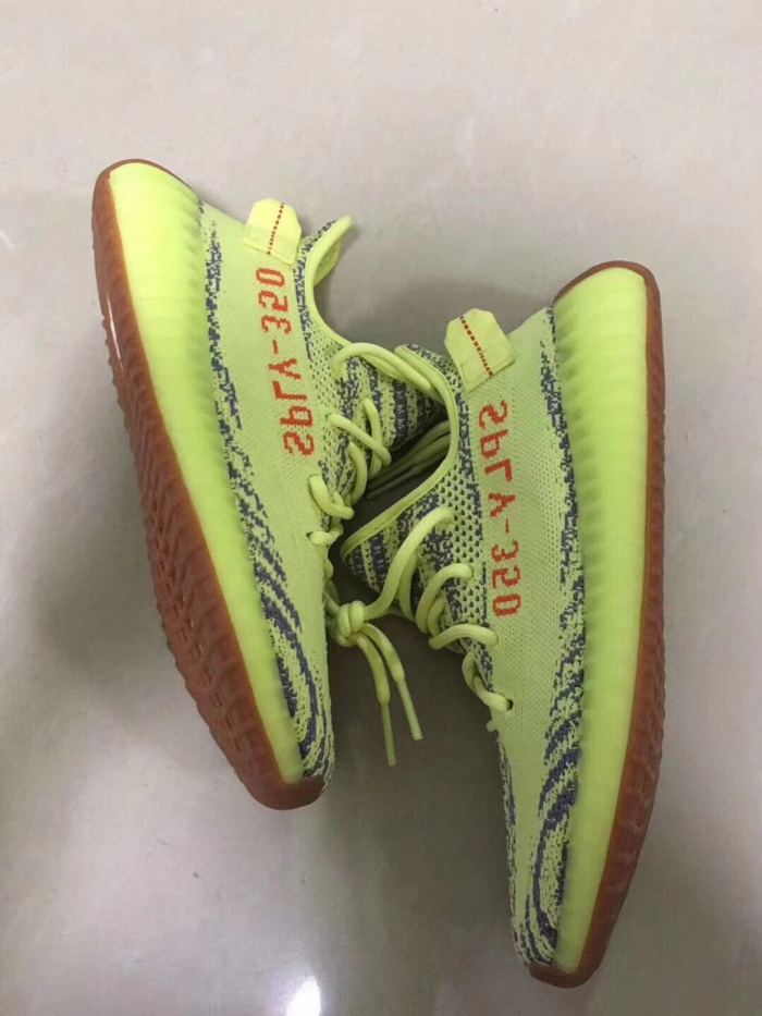 Authentic Adidas Yeezy 350 Boost V2 Semi Frozen Yellow F15 GS