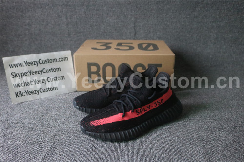 Authentic Adidas Yeezy Boost 350 V2 Black Red GS