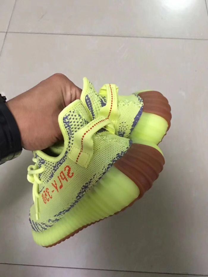 Authentic Adidas Yeezy 350 Boost V2 Semi Frozen Yellow F15 GS