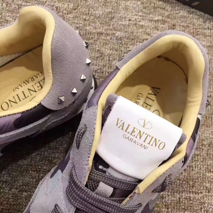 Valentino Studded Suede & Nylon Men and Women Sneakers-016