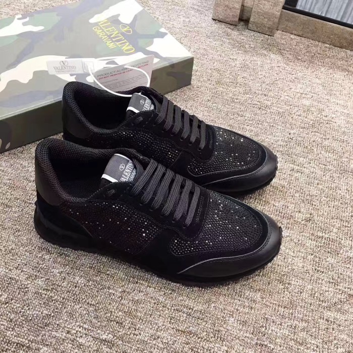 Valentino Studded Suede & Nylon Men and Women Sneakers-033