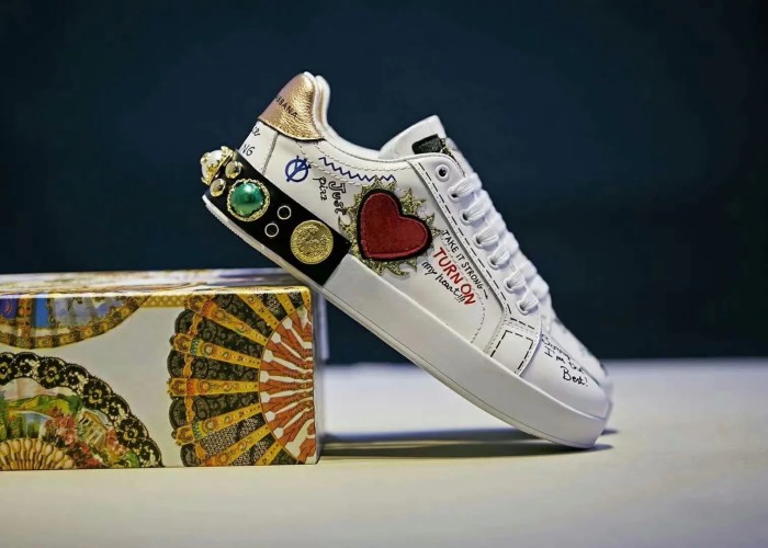 Dolce&Gabbana Studded Suede & Nylon Men and Women Sneakers-015
