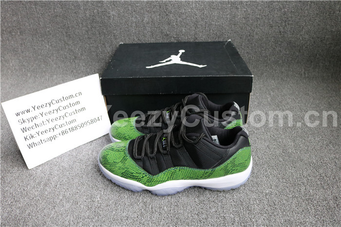 Authentic Air Jordan 11 Low  Green Snakeskin