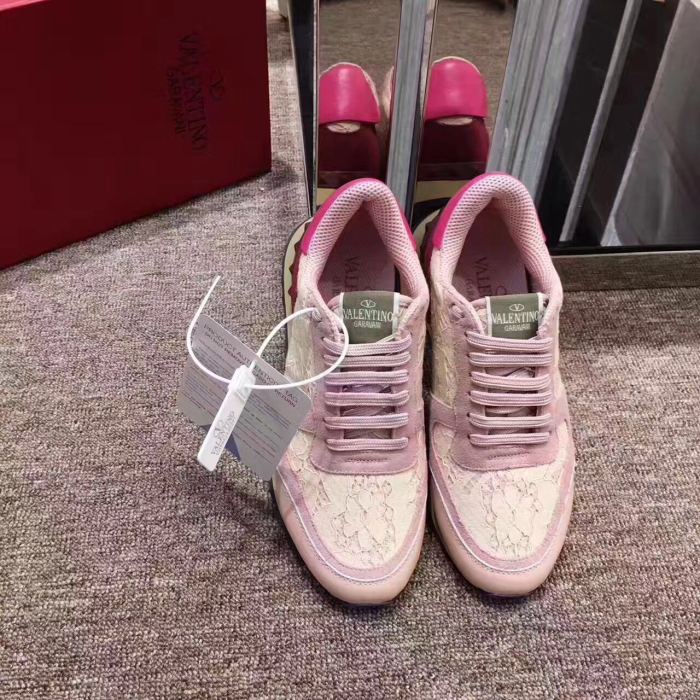 Valentino Rockstud Lace&Suede Women Sneakers-002