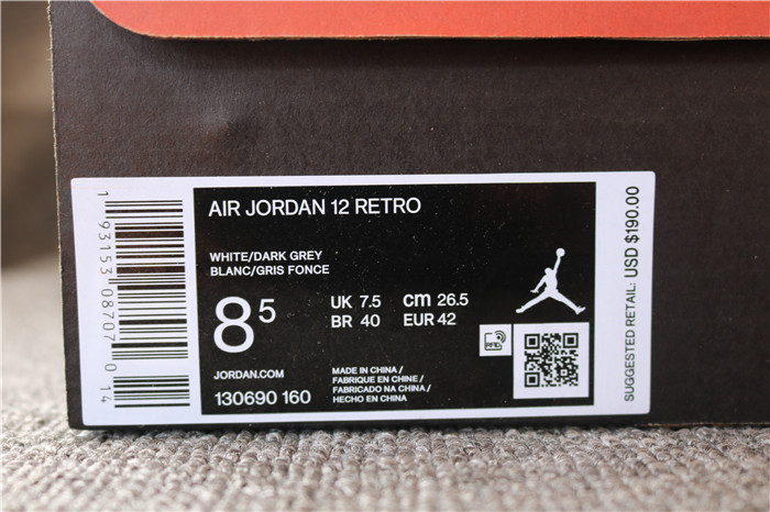 Authentic Air Jordan 12 Dark Grey