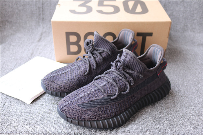 Authentic Adidas Yeezy 350 V2 Black Non Reflective Women Shoes