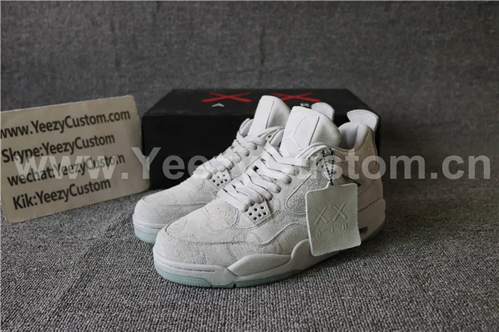 Authentic Air Jordan 4 Retro Kaws X Grey White