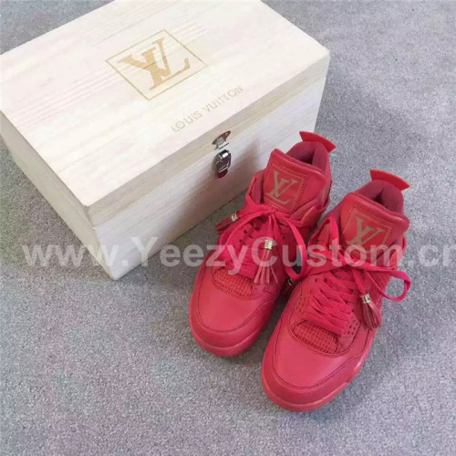 Authentic Air Jordan 4 “Red Louis Vuitton Don”