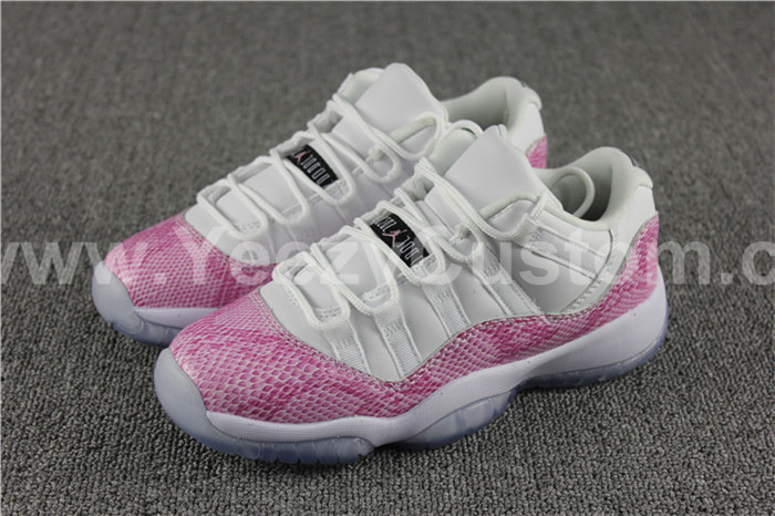 Authentic Air Jordan 11 Low Snakeskin Pink GS