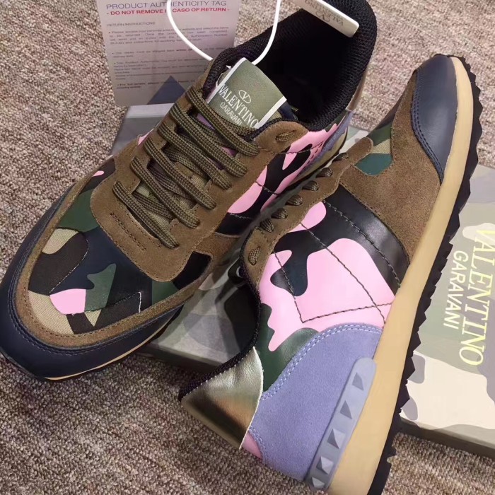 Valentino Studded Suede & Nylon Men and Women Sneakers-018