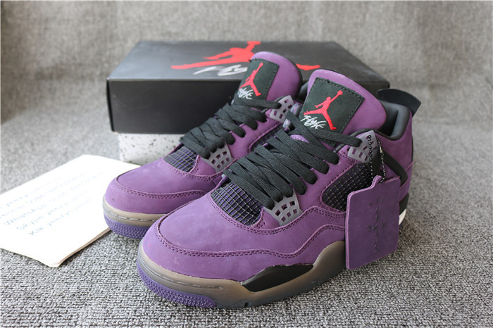 Authentic Air Jordan 4 Retro Travis Scott Purple