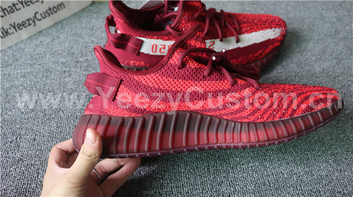 Authentic Adidas Yeezy 350 Boost V2 Red Custom